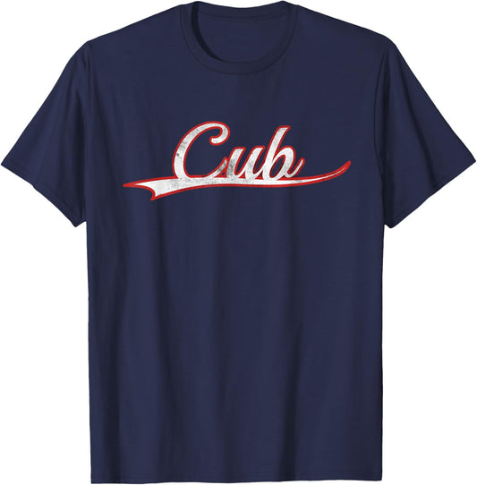 Cub Young Bear Gay Men Vintage Varsity Distressed T-Shirt - T-Shirt | Navy