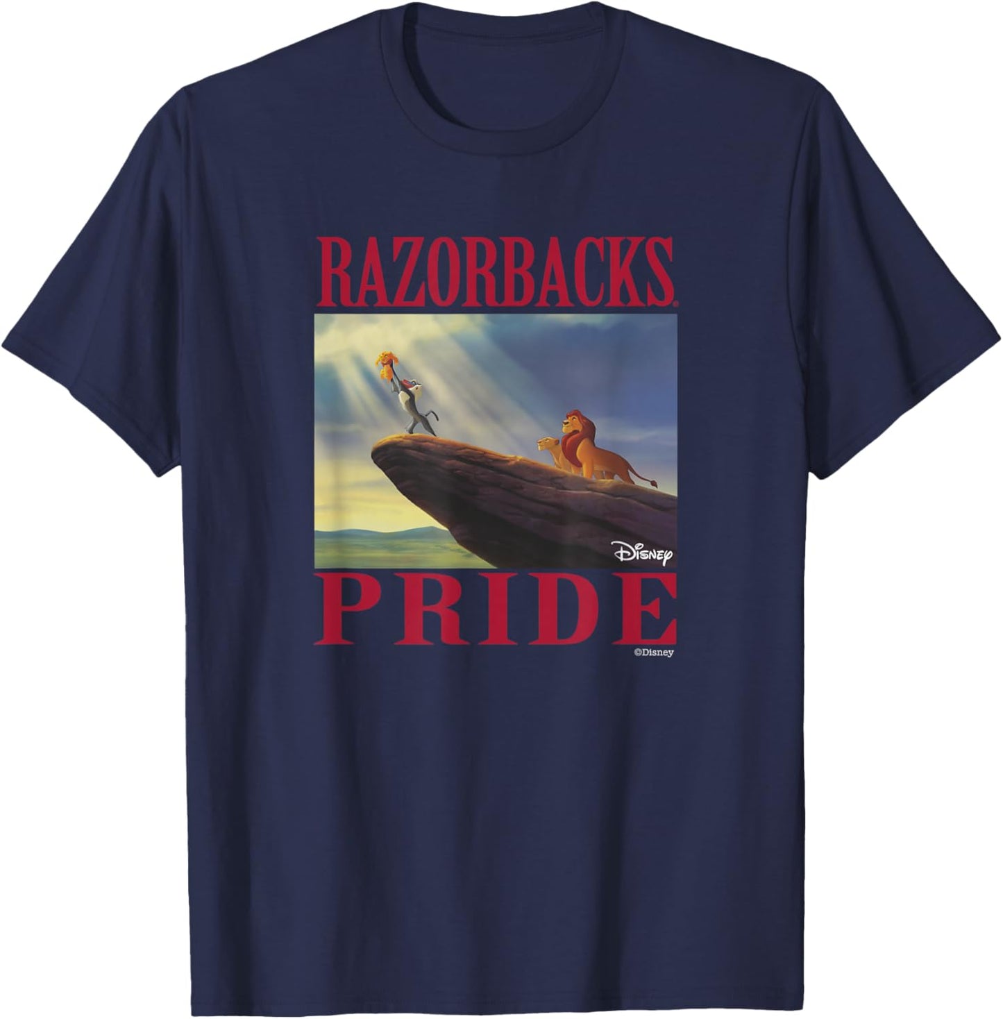 Arkansas Razorbacks Lion King Black Officially Licensed T-Shirt - T-Shirt | Navy