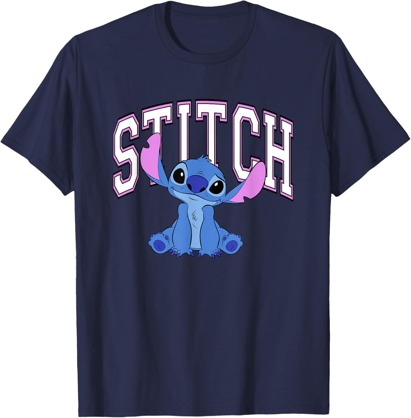 Disney Lilo and Stitch Kawaii Sitting T-Shirt - T-Shirt | Navy