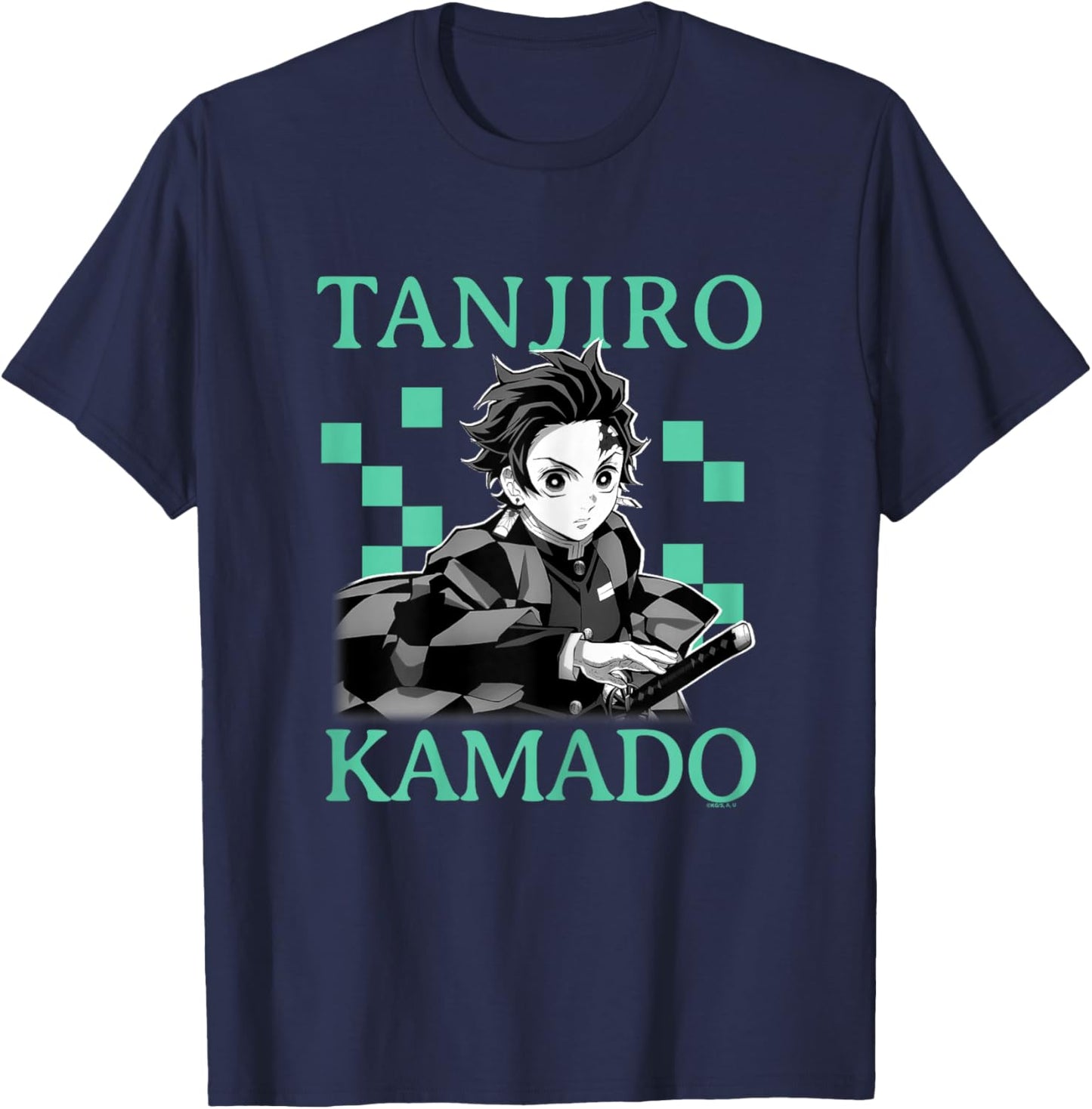 Demon Slayer: Kimetsu no Yaiba Tanjiro Kamado Classic Haori T-Shirt - T-Shirt | Navy