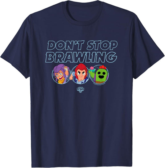 Brawl Stars Don't Stop Brawling Colt Spike & Shelly Portrait T-Shirt - T-Shirt | Navy