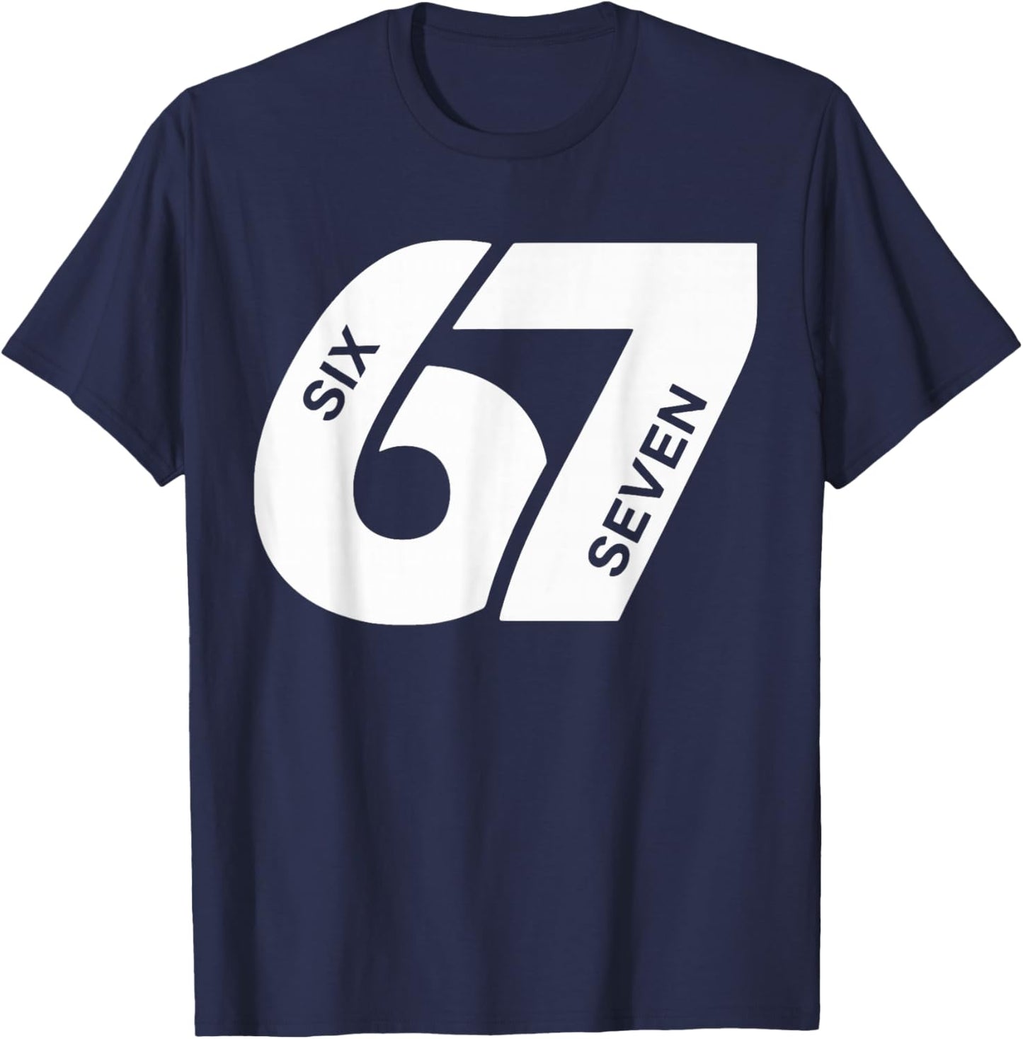 Vintage 67 Six Seven | Retro Varsity Sports Graphic Apparel T-Shirt - T-Shirt | Navy