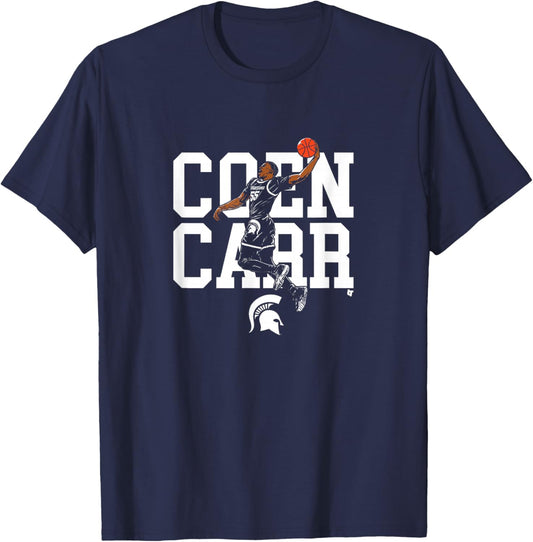 Air Coen Carr - Michigan State Spartans Basketball T-Shirt - T-Shirt | Navy
