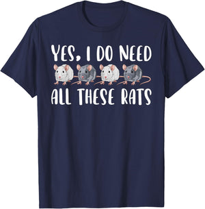Rat Owner Funny Rat Mom Rat Lover Rat Dad T-Shirt - T-Shirt | Navy