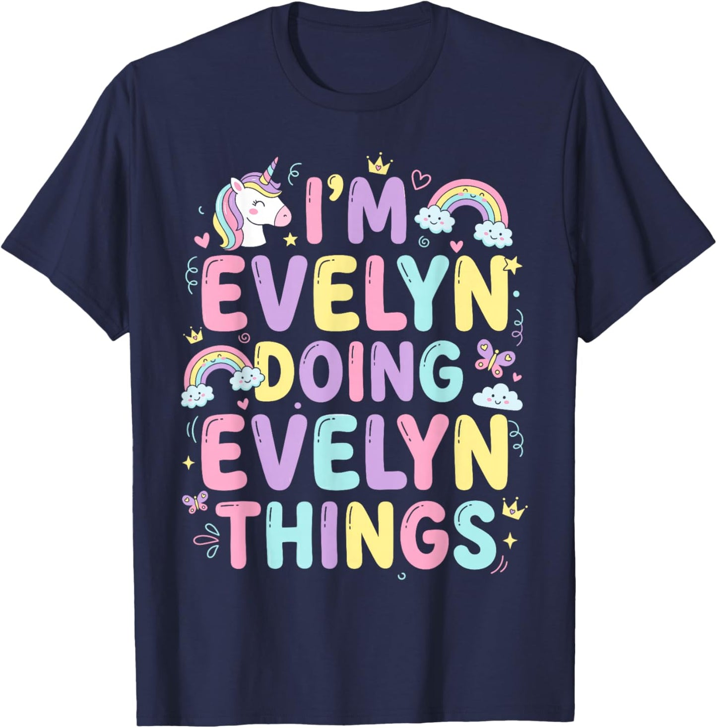 I'm Evelyn Doing Evelyn Things Cute Girl's T-Shirt - T-Shirt | Navy