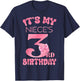 It's My Niece's 3rd Birthday Girl Pink Party Themes T-Shirt - T-Shirt | Navy