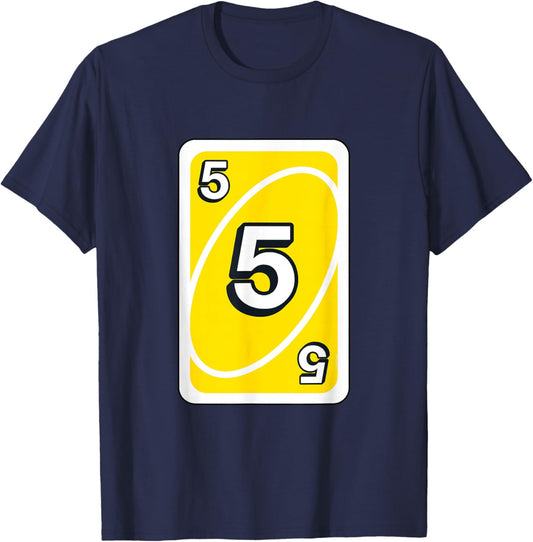 UNO Halloween Yellow 5" Card T-Shirt - T-Shirt | Navy