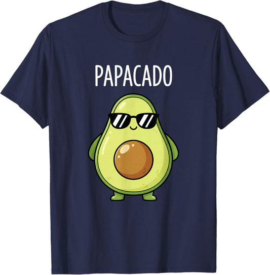 Dad Papacado Avocado Design, Funny Pregnancy Announcement T-Shirt - T-Shirt | Navy