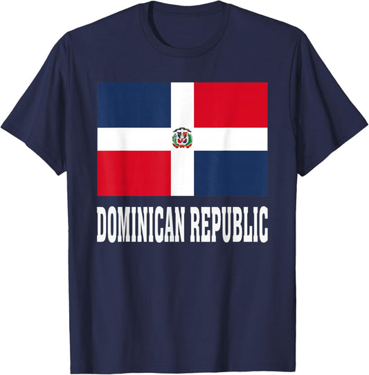 Dominican Republic Flag Patriotic National Roots Souvenir T-Shirt - T-Shirt | Navy