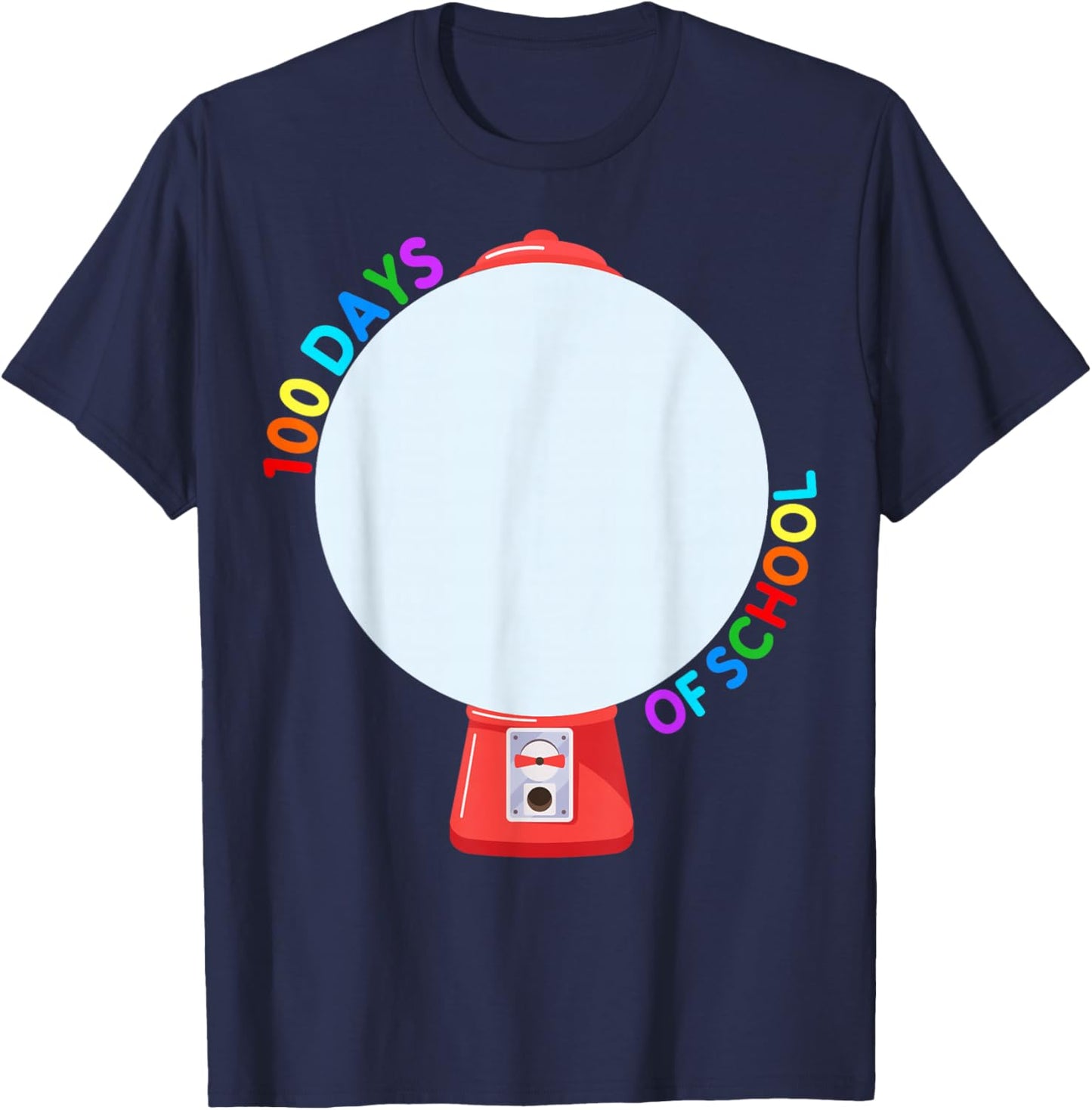 100 Days of School Gumball Machine 100th Day of School Kids T-Shirt - T-Shirt | Navy