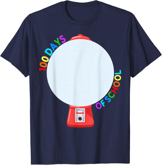100 Days of School Gumball Machine 100th Day of School Kids T-Shirt - T-Shirt | Navy