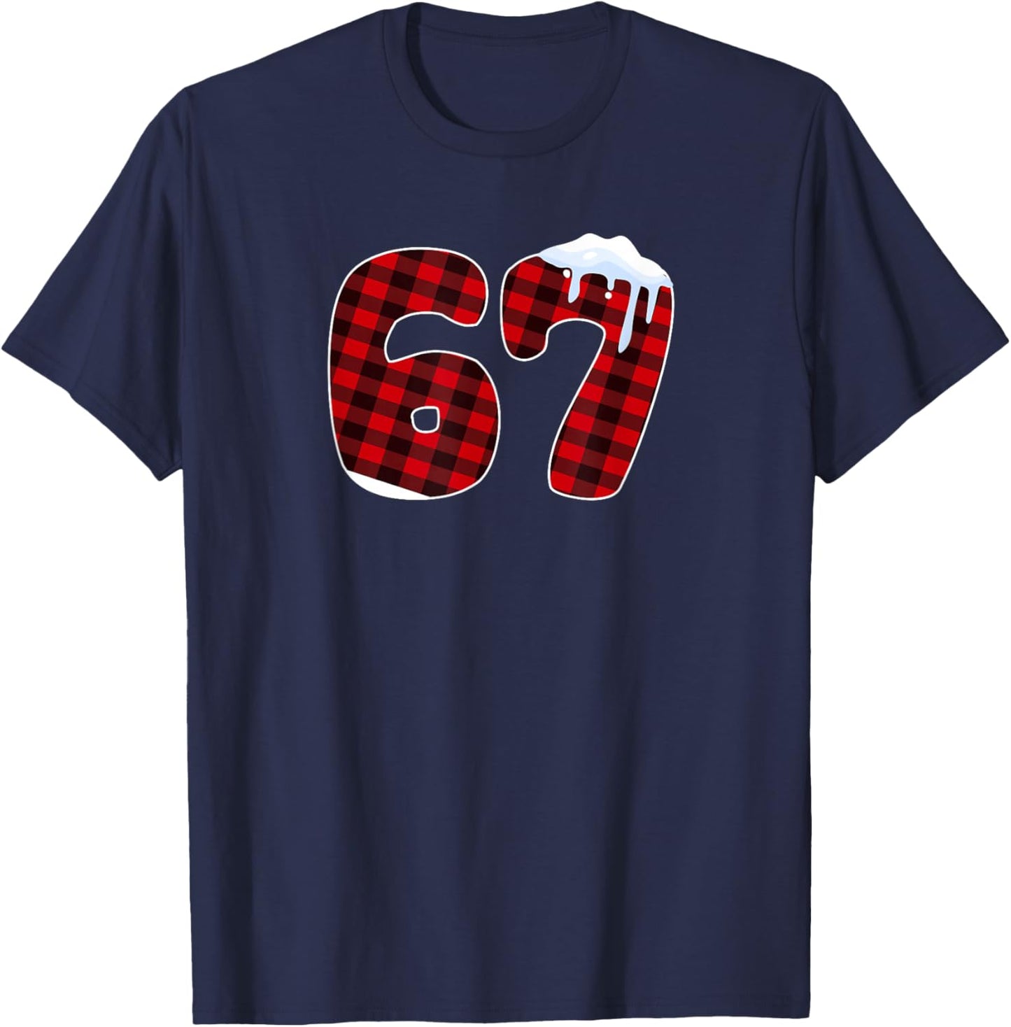 67 Christmas Meme 6 7 Numbers Six Seven Funny Xmas Pajamas T-Shirt - T-Shirt | Navy