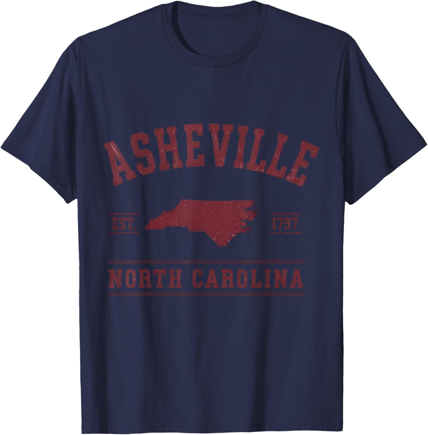 Asheville North Carolina Est. 1797 T-Shirt - T-Shirt | Navy
