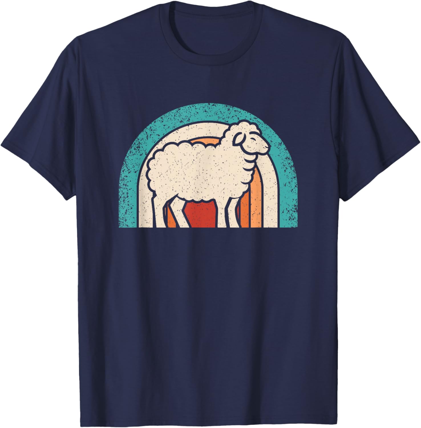 Retro Sheep Lover Vintage Animal Men Women T-Shirt - T-Shirt | Navy