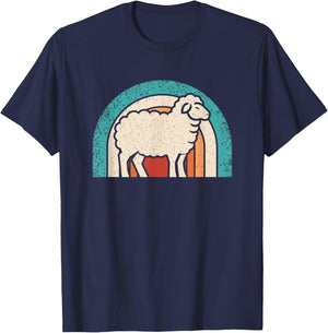 Retro Sheep Lover Vintage Animal Men Women T-Shirt - T-Shirt | Navy