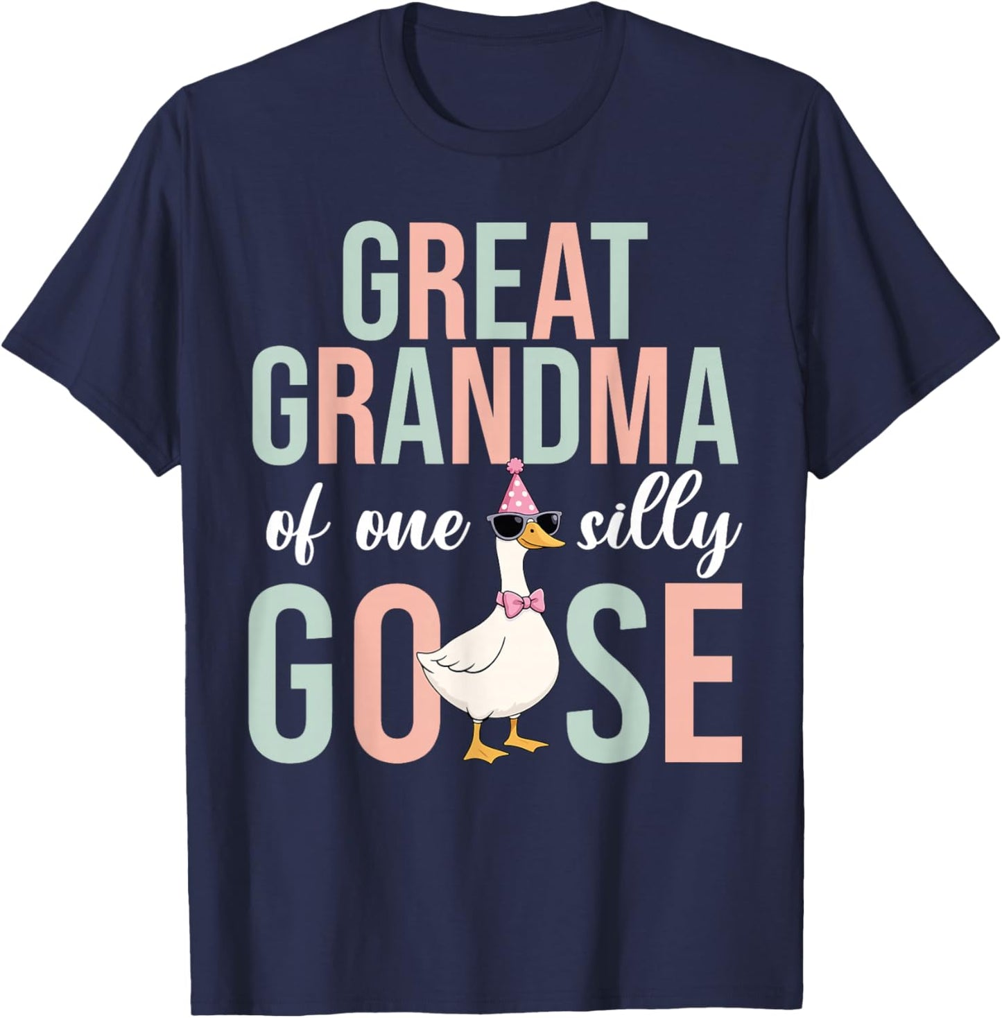 Great Grandma of Silly Goose First Birthday Family Matching T-Shirt - T-Shirt | Navy