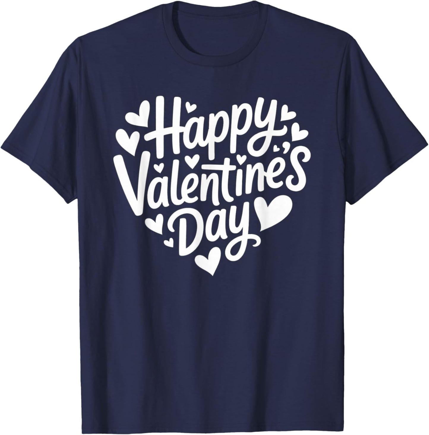 Happy Valentines Day Heart T-Shirt - T-Shirt | Navy