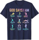 Christian God Says I Am Volleyball Boy Girls Christ T-Shirt - T-Shirt | Navy