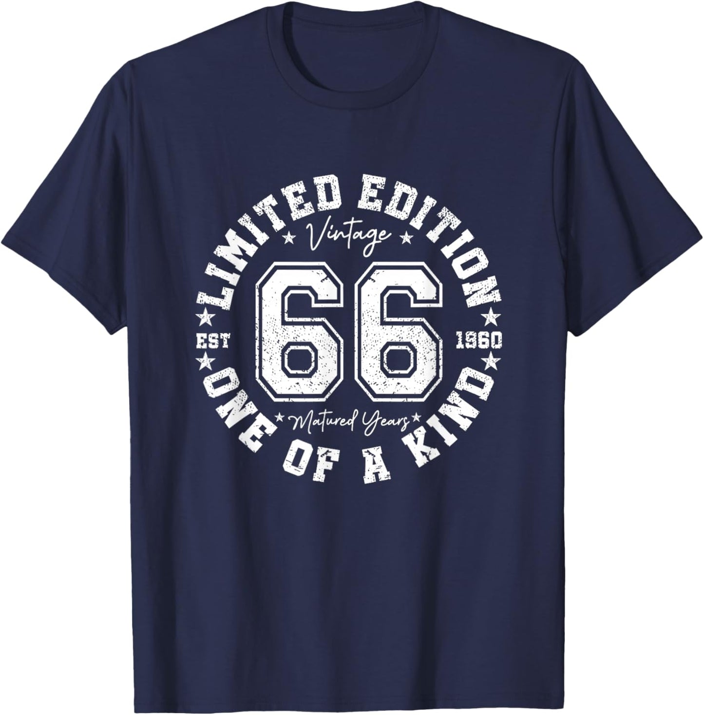 66 Year Old Gifts Vintage 1960 Limited Edition 66th Birthday T-Shirt - T-Shirt | Navy