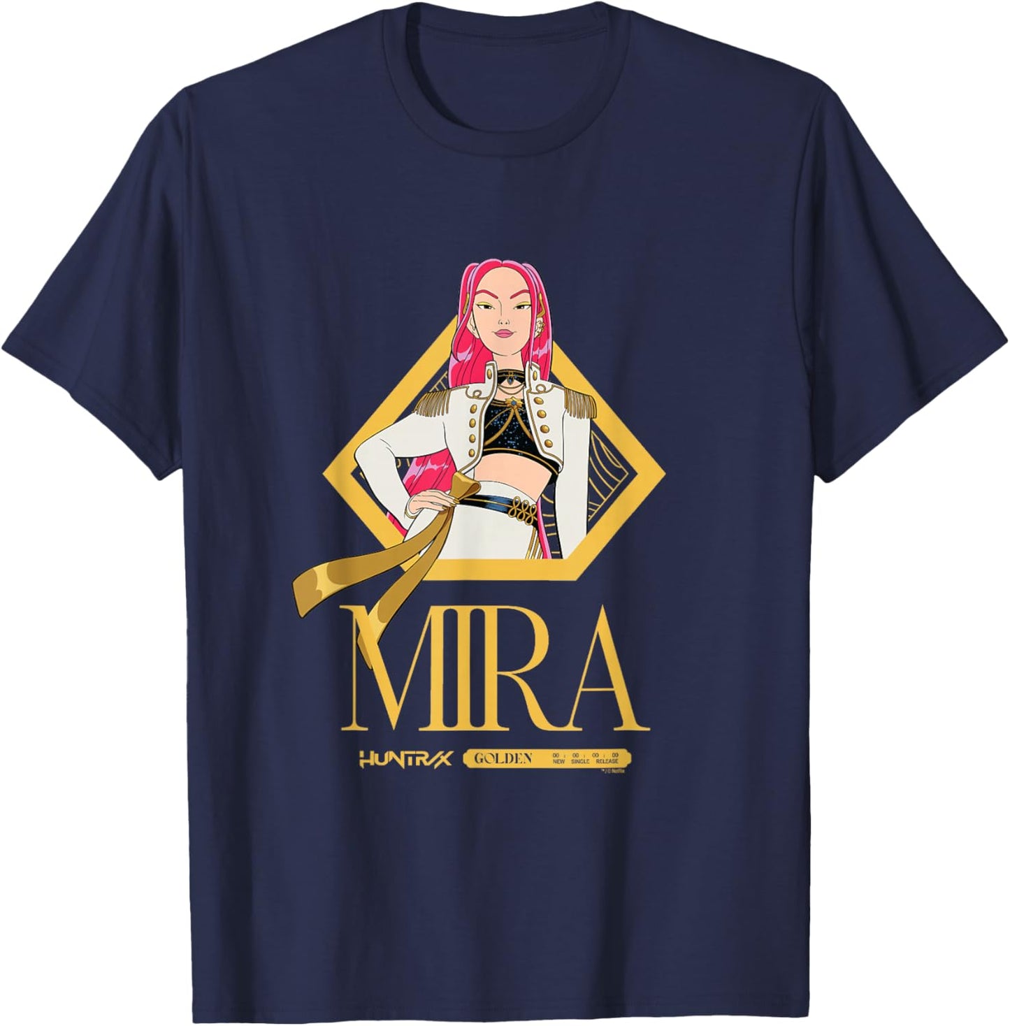 Kpop Demon Hunters Golden Mira Officially Licensed T-Shirt - T-Shirt | Navy