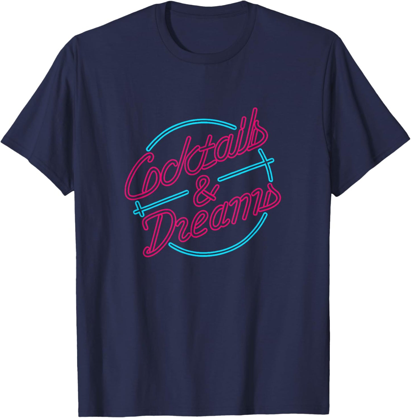 Cocktail and Dreams | Cocktail Vintage 80s Inspired Geeks T-Shirt - T-Shirt | Navy