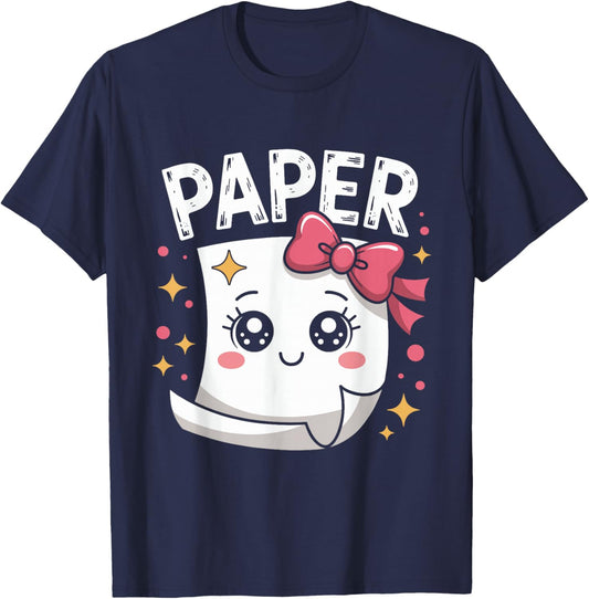 Halloween Paper Scissors Rock Matching Cute Paper Costume T-Shirt - T-Shirt | Navy