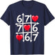 67 Six Seven Tic Tac Toe Hearts Valentines Day Meme T-Shirt - T-Shirt | Navy