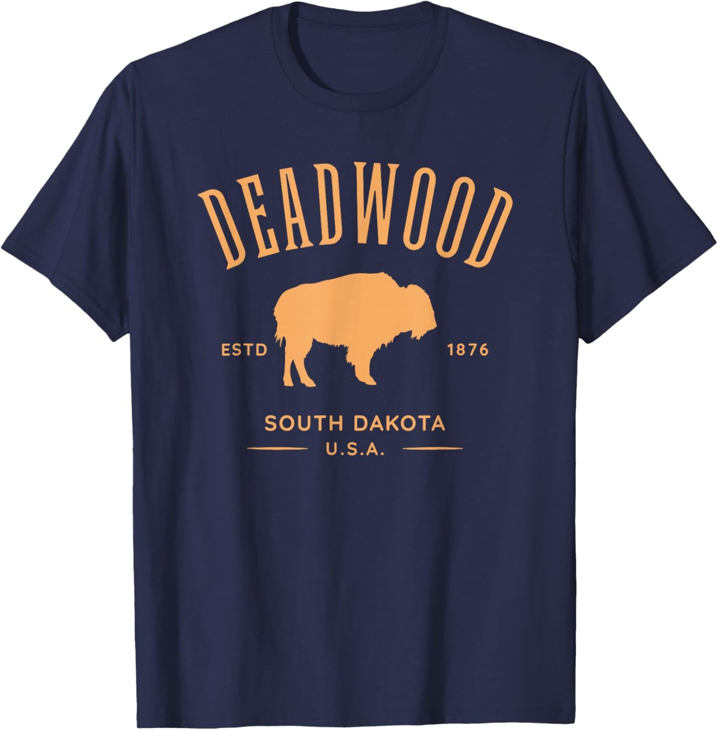 Deadwood South Dakota USA Bison Design Souvenir T-Shirt - T-Shirt | Navy