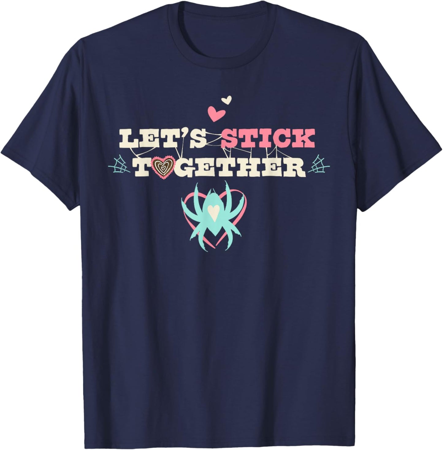 Marvel Ghost-Spider Let's Stick Together Valentine's Day T-Shirt - T-Shirt | Navy