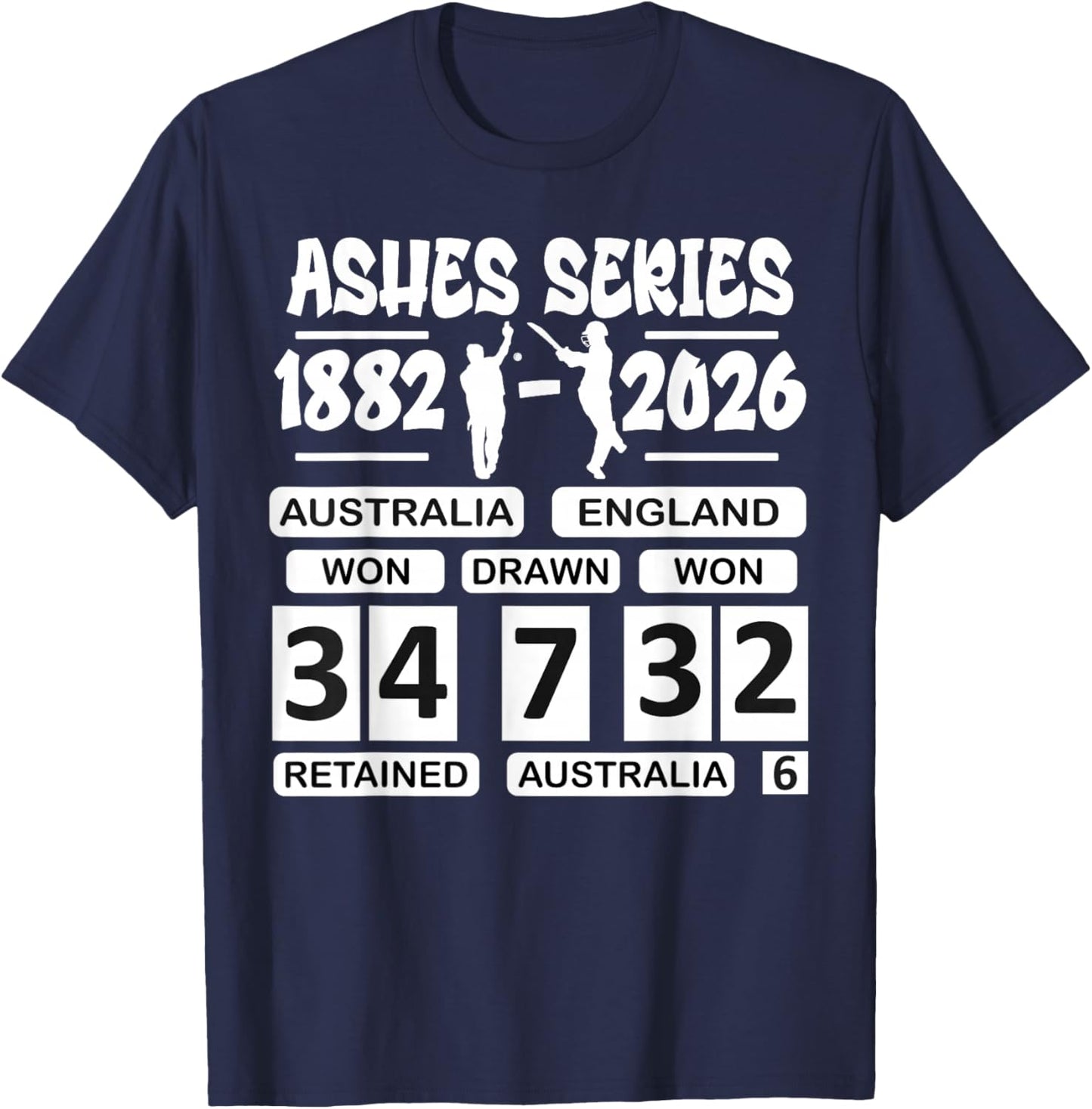 Australia vs England Cricket Ashes Rivalry Scoreboard T-Shirt - T-Shirt | Navy