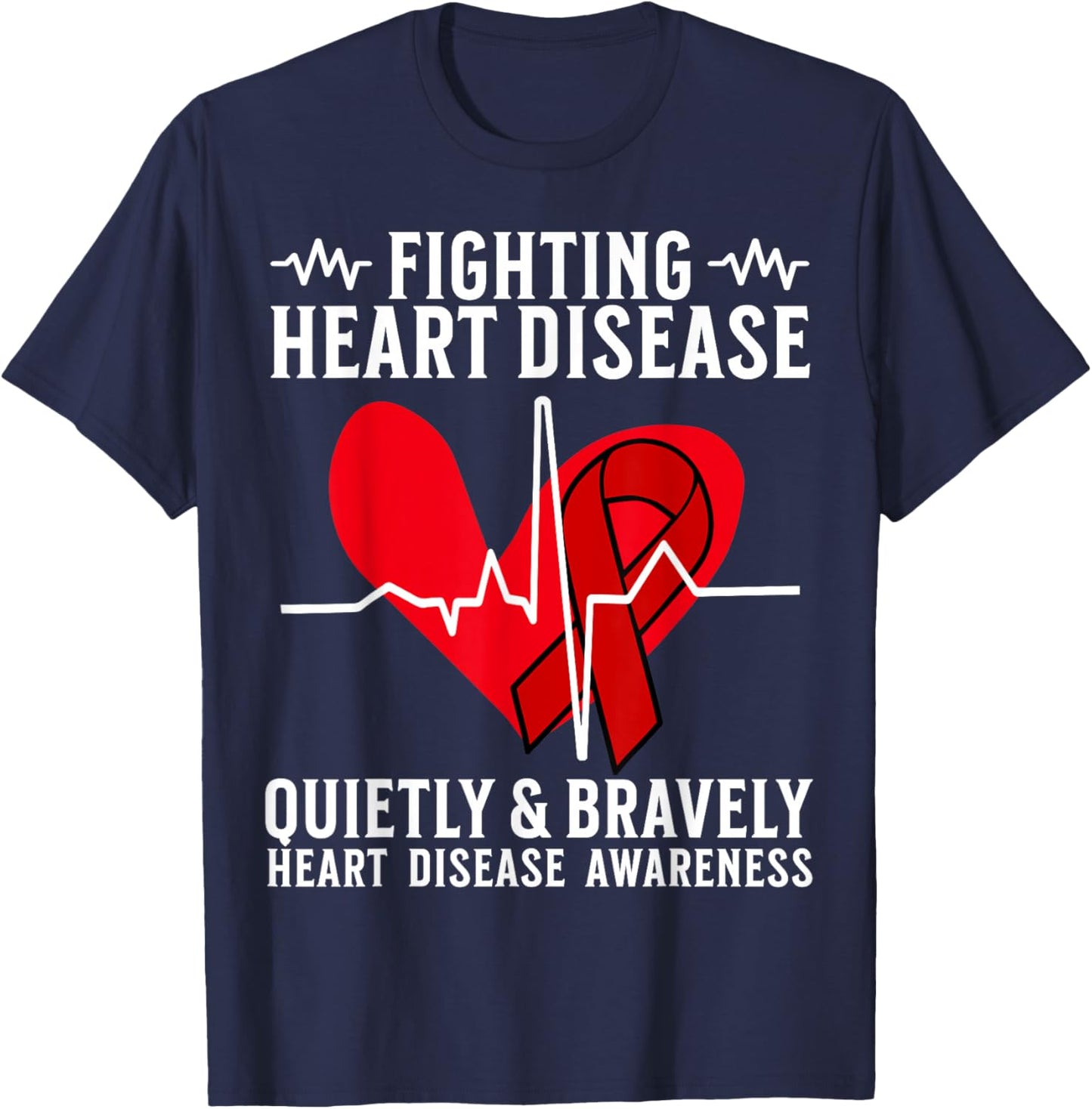 Heart Disease Awareness Heart Warrior American Heart Month T-Shirt - T-Shirt | Navy