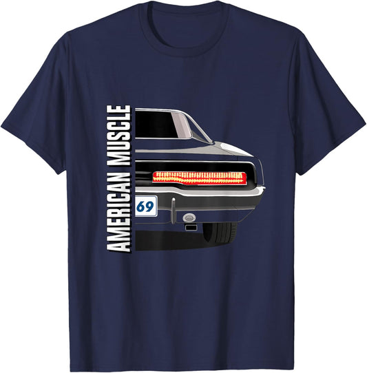 69 Charger Classic Old School American Muscle Car T-Shirt - T-Shirt | Navy