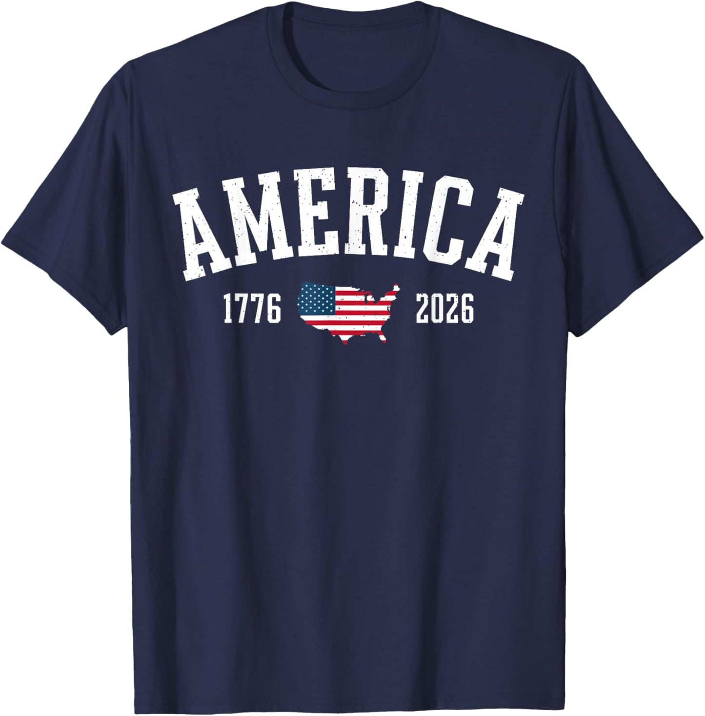 4th of July American Flag Vintage 250 Years 1776 2026 USA T-Shirt - T-Shirt | Navy