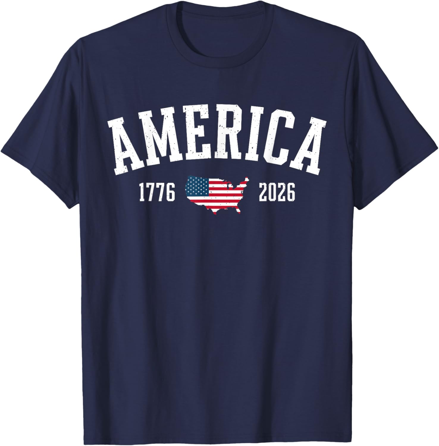 4th of July American Flag Vintage 250 Years 1776 2026 USA T-Shirt - T-Shirt | Navy
