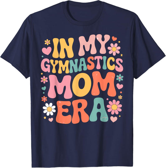 in My Gymnastics Mom ERA Rhythmic Gymnast Mother Groovy T-Shirt - T-Shirt | Navy