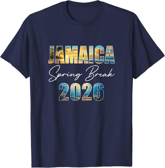 Jamaica Spring Break 2026 Summer Vacation Beach T-Shirt - T-Shirt | Navy
