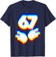 Funny 6 7 Meme Gen Alpha Slang Six Seven EDM Color T-Shirt - T-Shirt | Navy