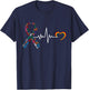 All Cancer Matters Awareness Day Pulse Heartbeat Family T-Shirt - T-Shirt | Navy