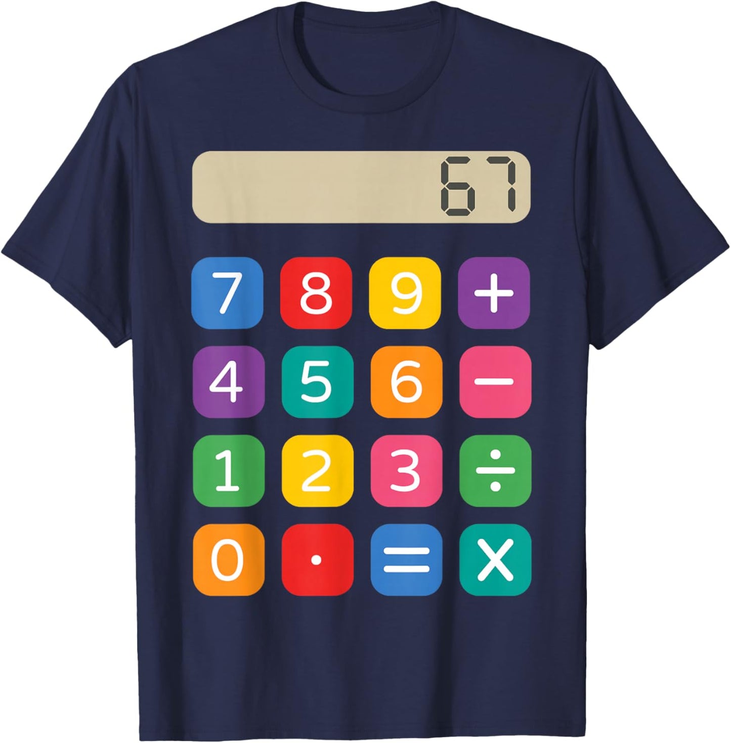 Number Day Maths Calculator Costume for Kids School Outfit T-Shirt - T-Shirt | Navy