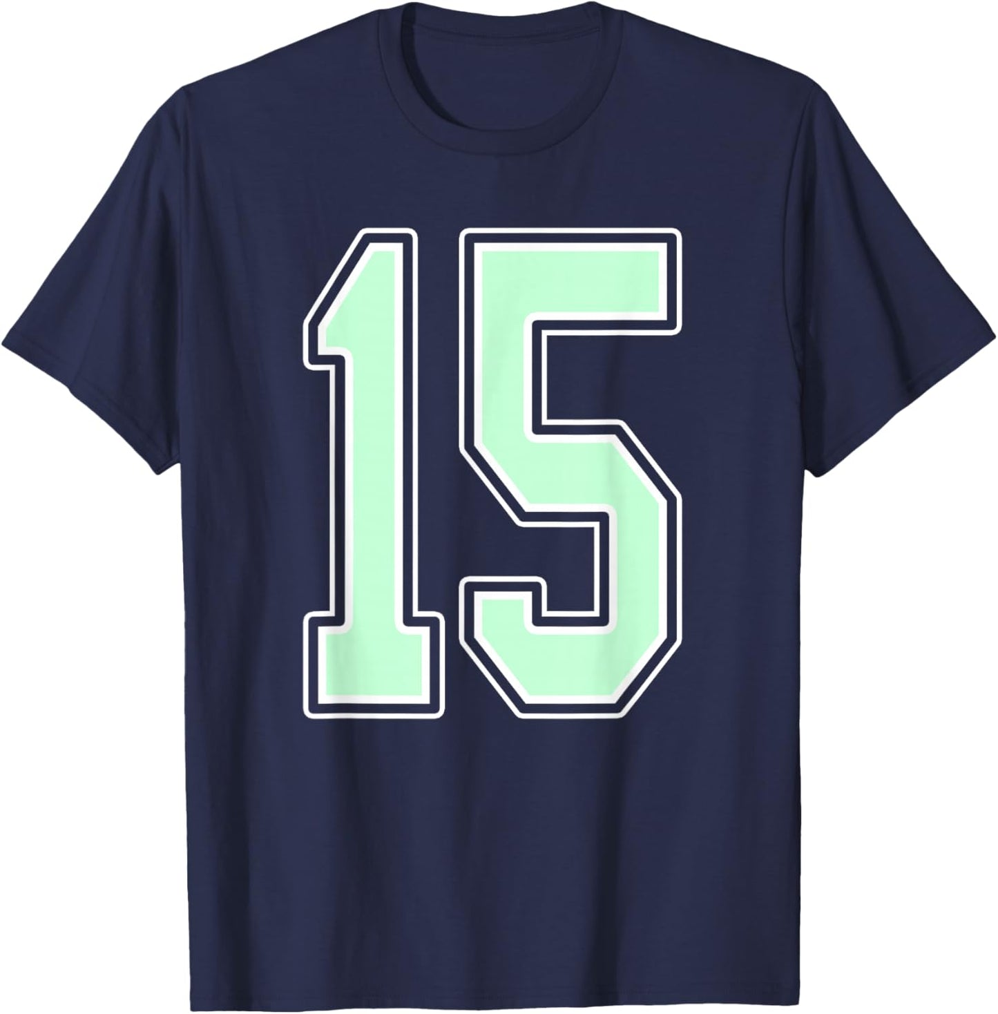 Cute Mint Green Number 15 Jersey Player Uniform #15 Fan T-Shirt - T-Shirt | Navy