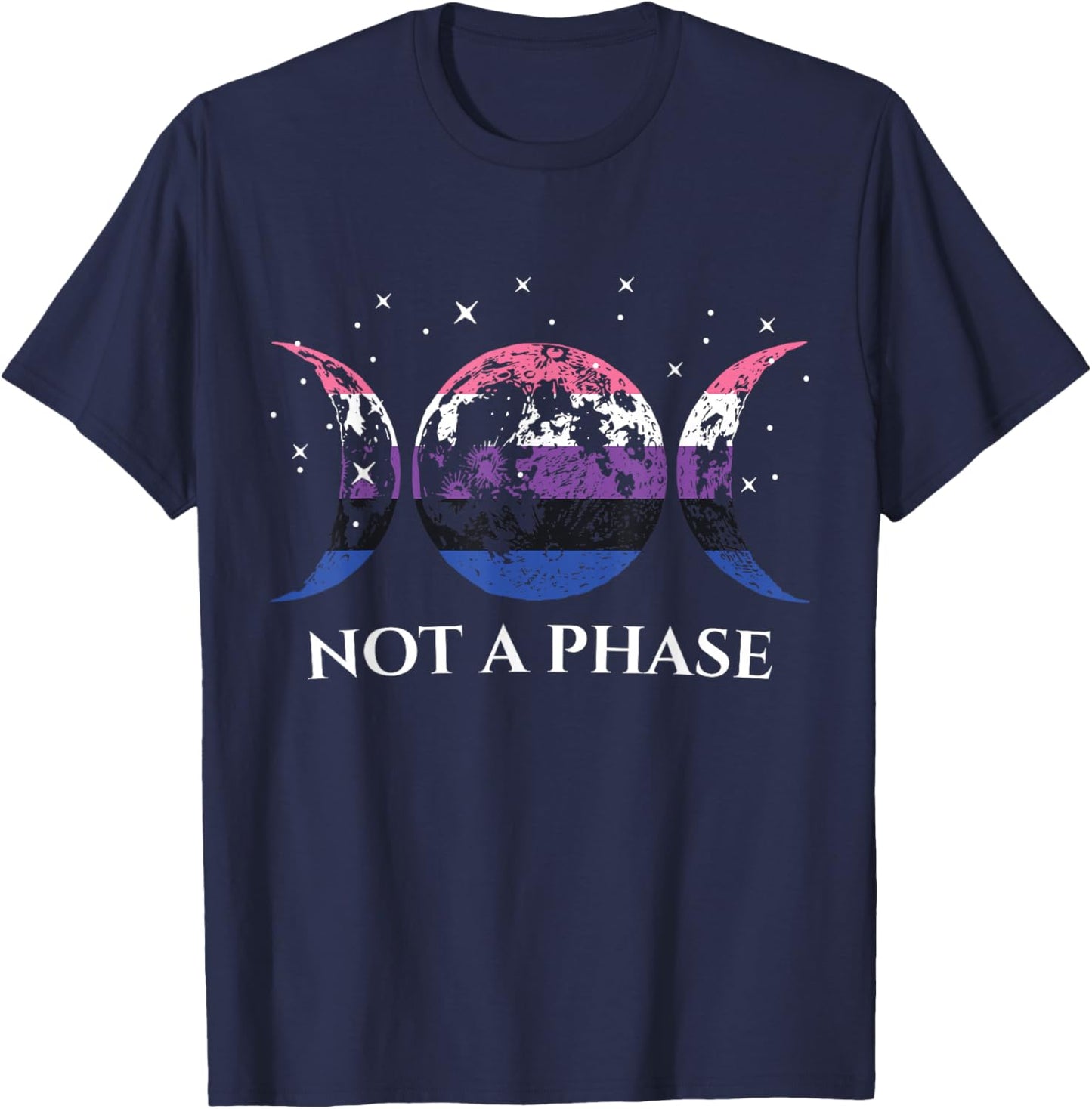Genderfluid Pride Flag Not A Phase Funny Gender Fluid T-Shirt - T-Shirt | Navy