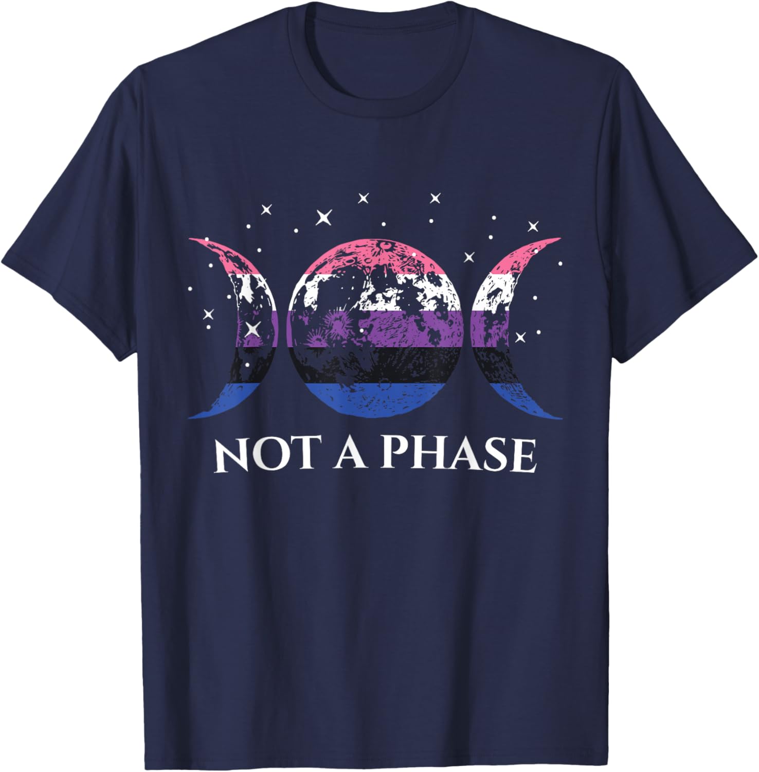 Genderfluid Pride Flag Not A Phase Funny Gender Fluid T-Shirt - T-Shirt | Navy
