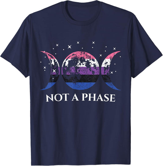 Genderfluid Pride Flag Not A Phase Funny Gender Fluid T-Shirt - T-Shirt | Navy