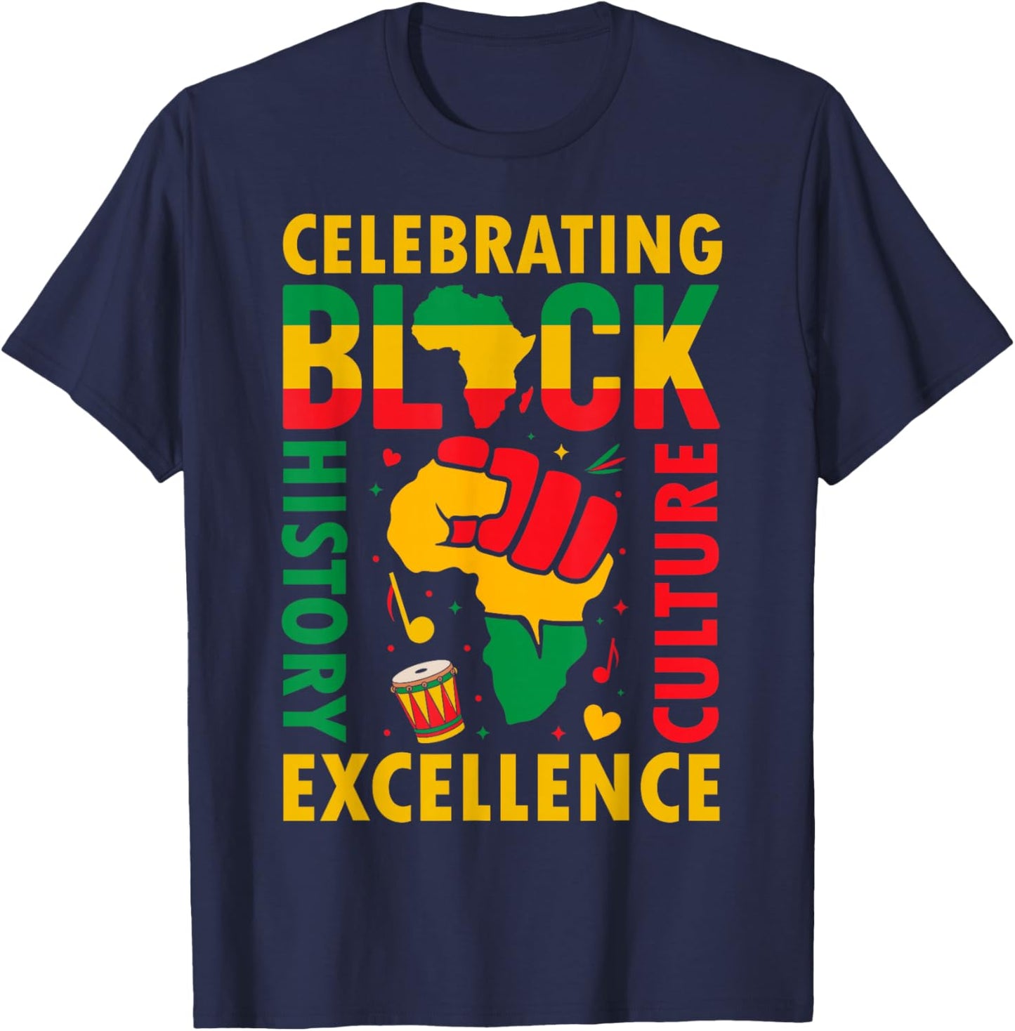 Celebrating Black History Month African American History T-Shirt - T-Shirt | Navy