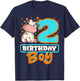 Cow 2th Birthday Boy Party Moo Barn Animal Farmyard Vet T-Shirt - T-Shirt | Navy
