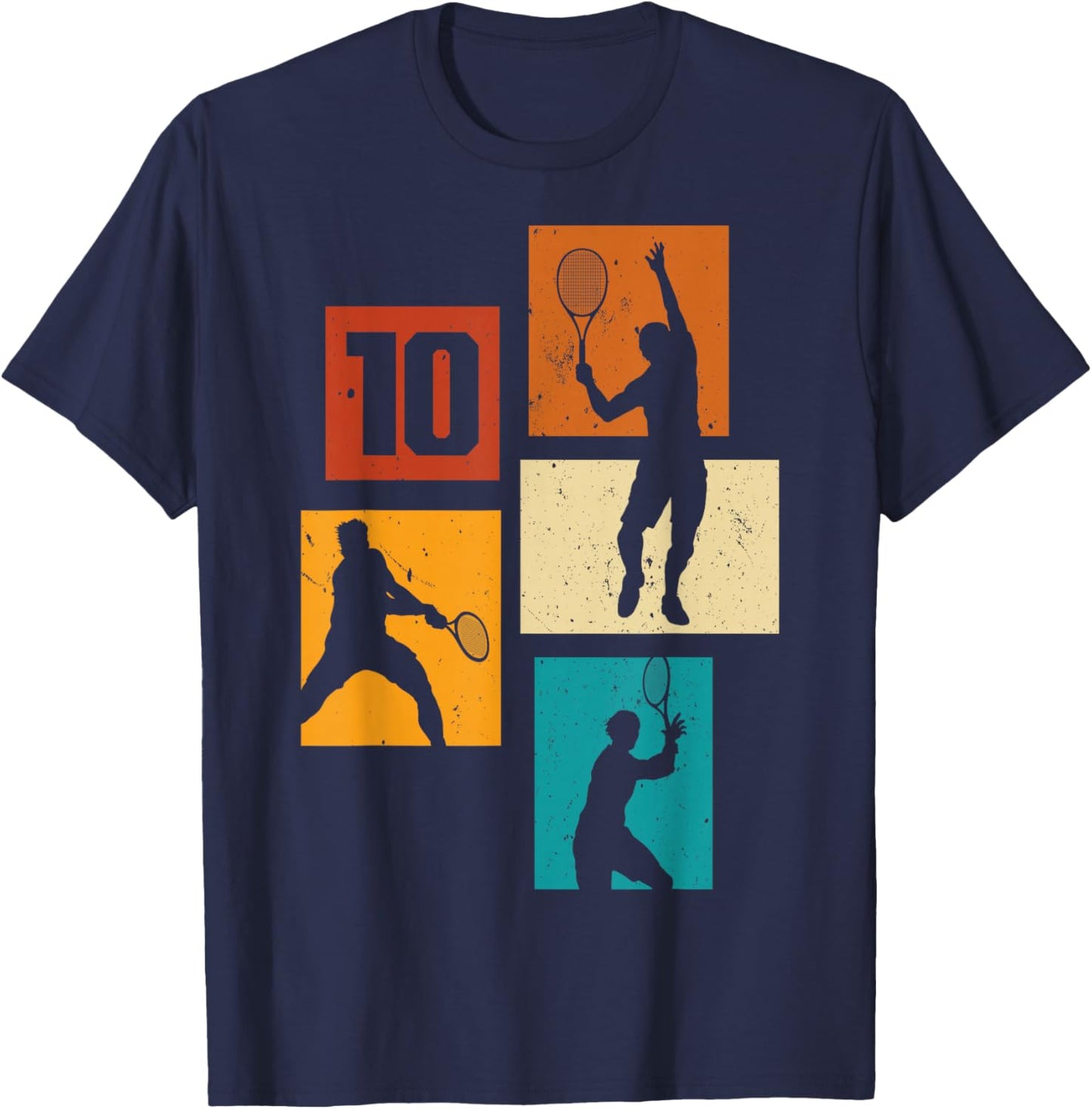 10th Birthday Boys Tennis Player Tennis 10 Years Old T-Shirt - T-Shirt | Navy