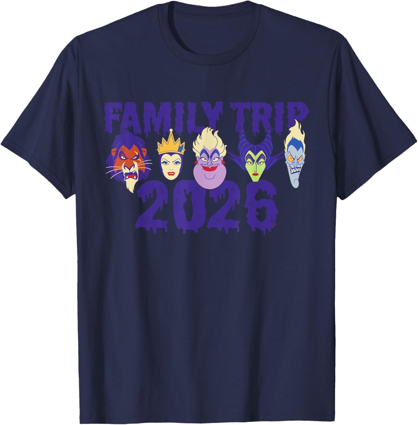 Disney Villains Family Trip 2026 Disney Vacation Matching T-Shirt - T-Shirt | Navy