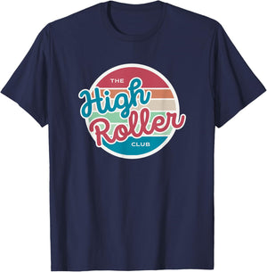 High Roller Club Retro Casino Style - Vintage Lucky Vibes T-Shirt - T-Shirt | Navy