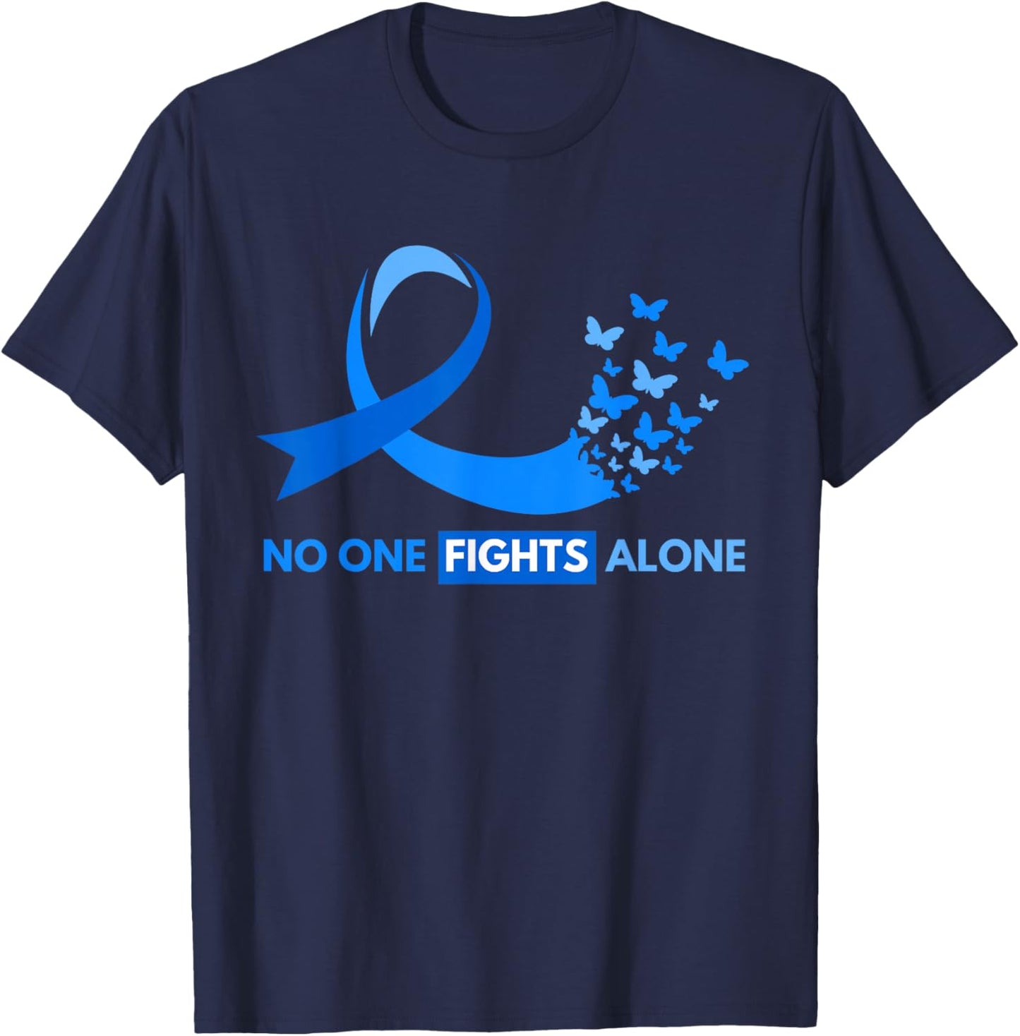 No One Fights Diabetes Alone Diabetes Awareness T-Shirt - T-Shirt | Navy