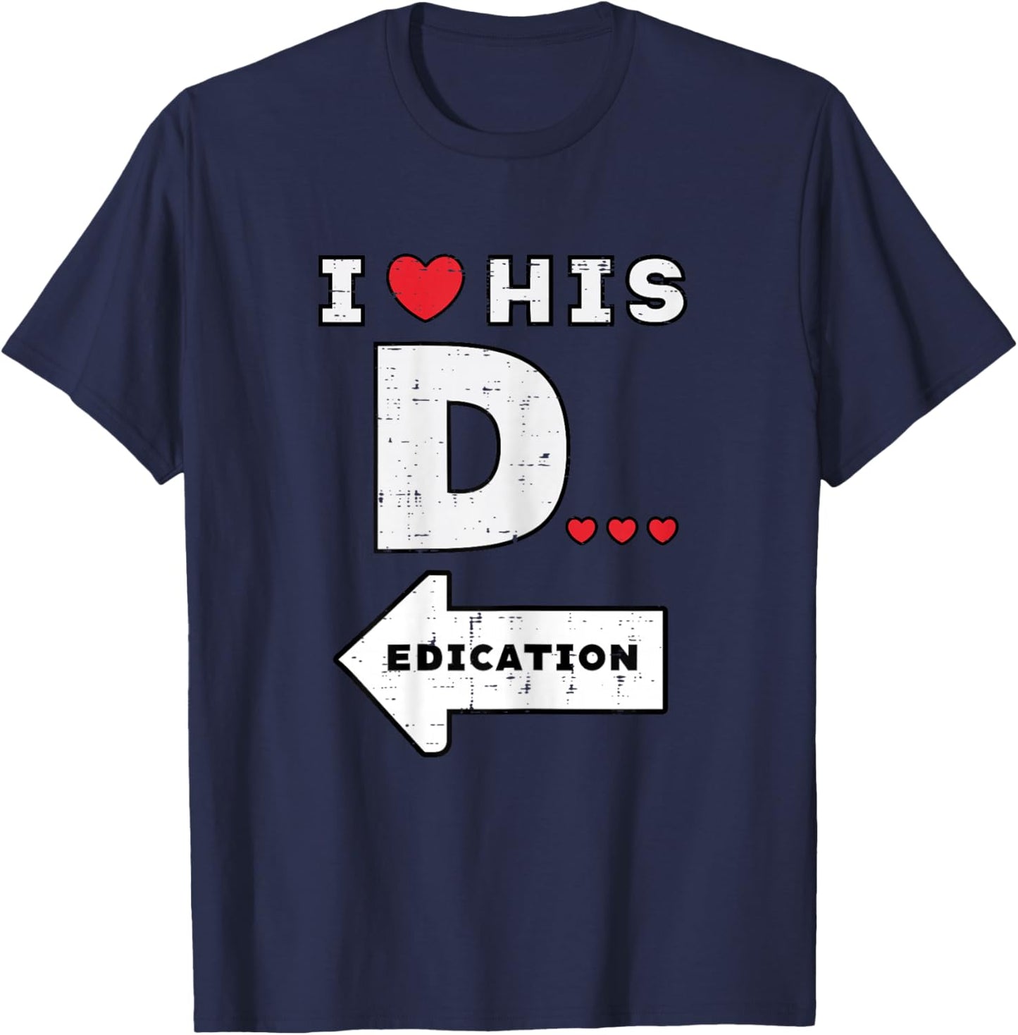 Valentines Day I Love His Dedication Matching Couple Women T-Shirt - T-Shirt | Navy